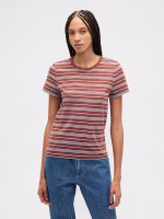Favorite Stripe Crewneck T-Shirt- Rose Russet Red