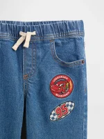 babyGap × Disney Cars Pull-On Original Straight Jeans - Medium Wash Lightning Mcqueen - Image 2