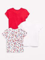 Softest Short-Sleeve T-Shirt 3-Pack for Girls- Americana - Image 2
