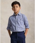 Polo Ralph Lauren Big Boys Gingham Performance Canvas Shirt - Blue