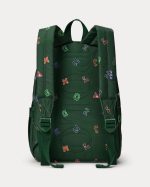 Alphabet-Print Small Backpack-College Green - Image 5