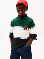Kids' TH Logo Colorblock Sweater-Ornamental Green#XB01491-L6K - Image 2