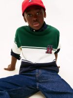 Kids' TH Logo Colorblock Sweater-Ornamental Green#XB01491-L6K