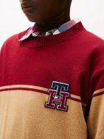 Kids' TH Logo Colorblock Sweater-Rouge# XB01491-XJS - Image 2