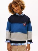 Kids' TH Logo Colorblock Sweater-Navy Blue#XB01491-DW5