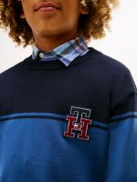 Kids' TH Logo Colorblock Sweater-Navy Blue#XB01491-DW5 - Image 2