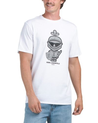 KARL LAGERFELD PARIS Armor Graphic T-shirt-White#1000937219 - Image 1