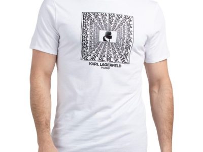 KARL LAGERFELD PARIS Square Logo Tee-White#1001037116