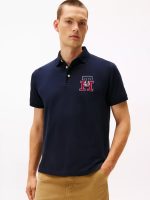Regular Fit Textured Monogram Polo - Navy #XM05639-DW5
