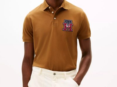 Regular Fit Textured Monogram Polo - Highland Khaki #XM05639-GWP