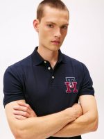 Regular Fit Textured Monogram Polo - Navy #XM05639-DW5 - Image 3