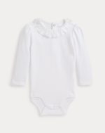 Ruffle-Overlay Cotton Interlock Bodysuit Baby girl- White#100063865