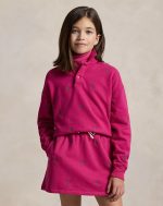 Polo Pony Fleece Polo Sweatshirt Toddler/Kids Girl- Preppy Pink#100064059