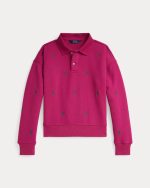 Polo Pony Fleece Polo Sweatshirt Toddler/Kids Girl- Preppy Pink#100064059 - Image 2