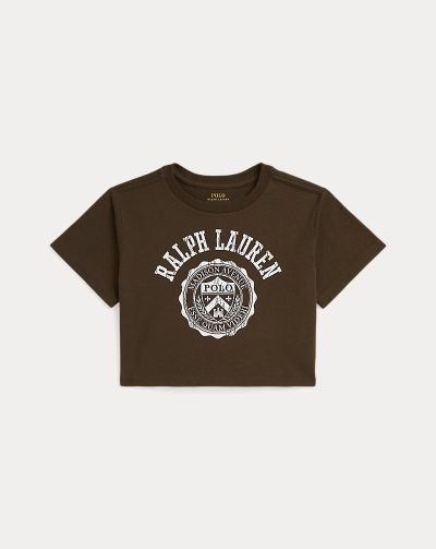 Logo Crest Cotton Jersey Boxy Tee Toddler/Kids Girl- Court Brown#100064171 - Image 1