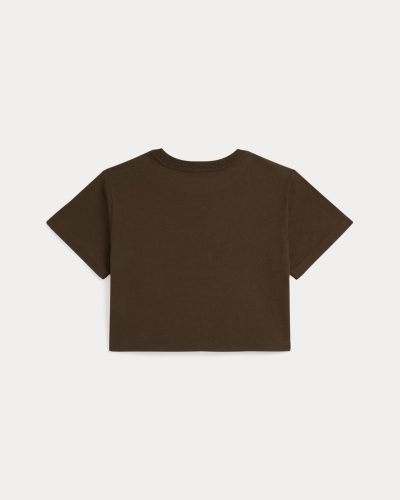 Logo Crest Cotton Jersey Boxy Tee Toddler/Kids Girl- Court Brown#100064171 - Image 2