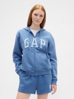 Relaxed Gap Logo Zip Hoodie- Cornflower Blue