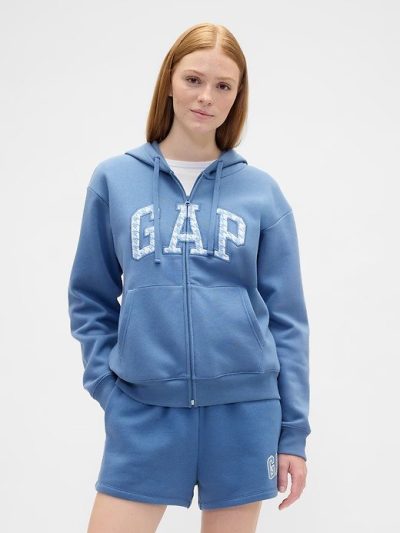 Relaxed Gap Logo Zip Hoodie-  Cornflower Blue - Image 1