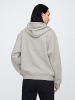 Relaxed Gap Logo Zip Hoodie- Gray And White Marl - Image 3