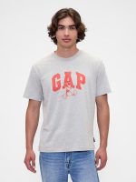 Gap × Disney Mickey Mouse Everyday Soft Relaxed Logo T-Shirt- Gray And White Marl