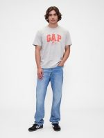 Gap × Disney Mickey Mouse Everyday Soft Relaxed Logo T-Shirt- Gray And White Marl - Image 2