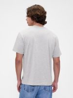 Gap × Disney Mickey Mouse Everyday Soft Relaxed Logo T-Shirt- Gray And White Marl - Image 3