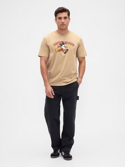 Gap × Disney Mickey Mouse Everyday Soft Relaxed Logo T-Shirt- Mojave - Image 2