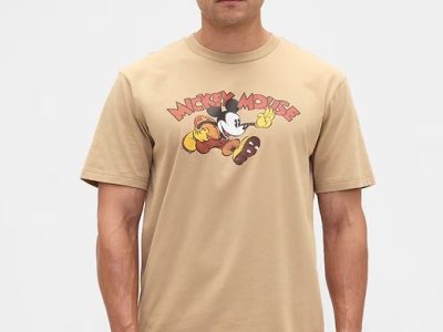 Gap × Disney Mickey Mouse Everyday Soft Relaxed Logo T-Shirt- Mojave