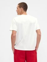 Gap × Disney Mickey Mouse Everyday Soft Relaxed Logo T-Shirt- Disney Family Santa White - Image 3