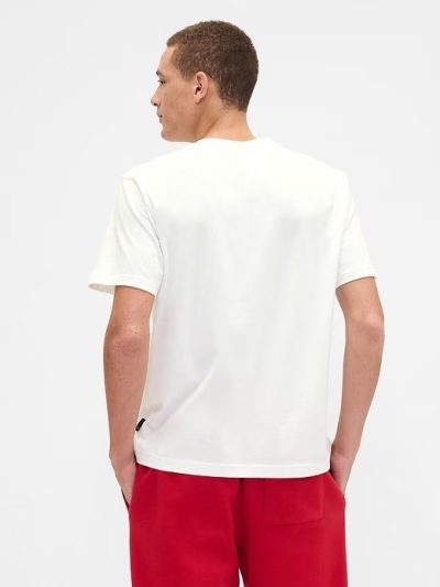 Gap × Disney Mickey Mouse Everyday Soft Relaxed Logo T-Shirt- Disney Family Santa White - Image 3
