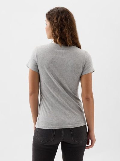 Gap Logo T-Shirt(Regular fit)- Light Gray Marl - Image 2