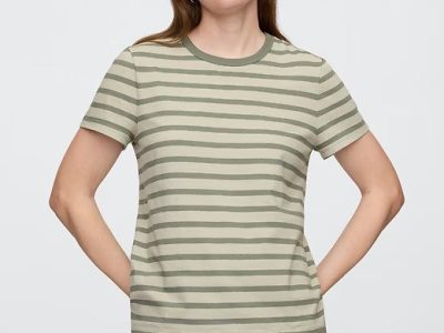 Favorite Stripe Crewneck T-Shirt- Green Stripe