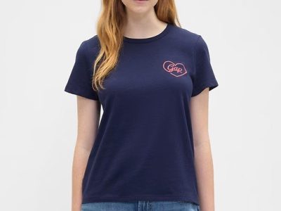 Favorite Stripe Crewneck T-Shirt- Navy Uniform