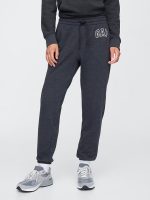Women Gap Logo Joggers-Charcoal Heather Gray
