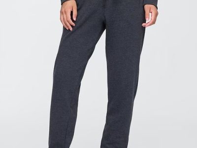 Women Gap Logo Joggers-Charcoal Heather Gray
