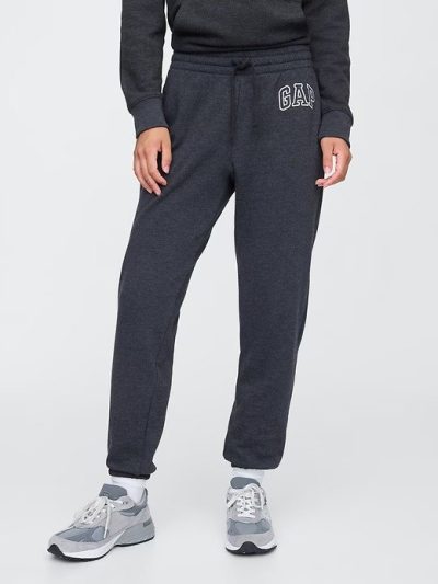 Women Gap Logo Joggers-Charcoal Heather Gray - Image 1