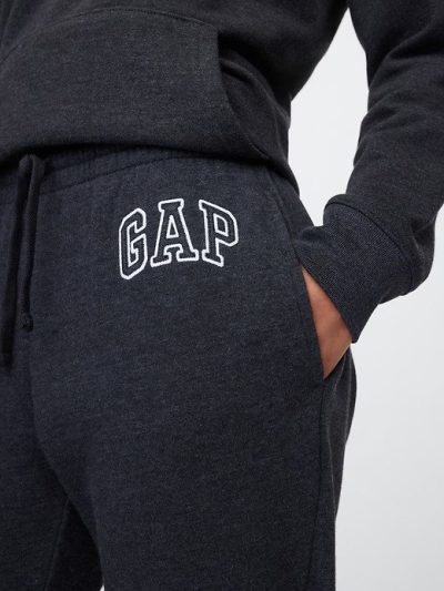 Women Gap Logo Joggers-Charcoal Heather Gray - Image 2