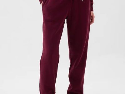 Women Gap Logo Joggers-Deep Ruby Red