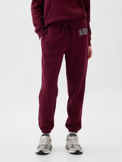 Women Gap Logo Joggers-Deep Ruby Red - Image 1