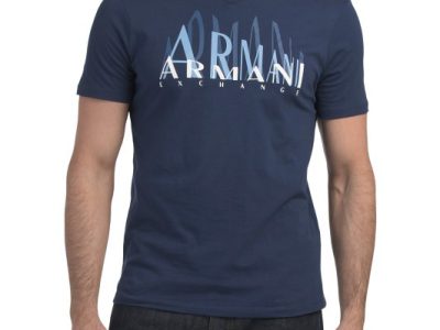 ARMANI EXCHANGE Graphic T-shirt-Medieval Blue