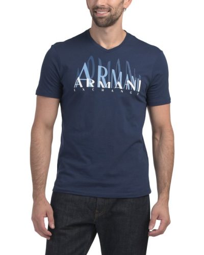 ARMANI EXCHANGE Graphic T-shirt-Medieval Blue - Image 1