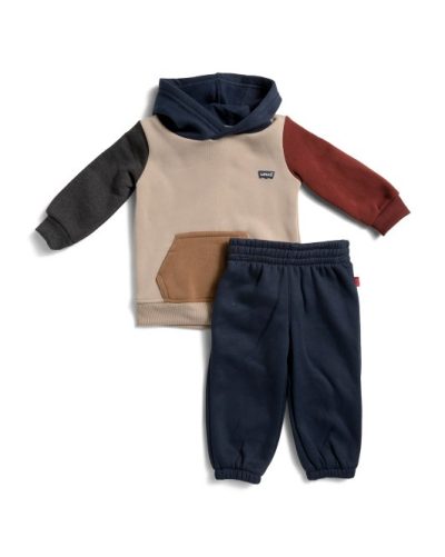 LEVIS Infant Boys 2pc Color Block Fleece Pants Set-Safari - Image 1
