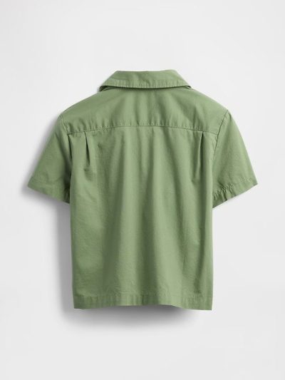 Baby & Toddler Organic Cotton Poplin Cabana Shirt -Twig#822485 - Image 3