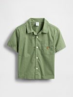 Baby & Toddler Organic Cotton Poplin Cabana Shirt -Twig#822485 - Image 2