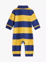 Babies' Stripe Polo Coverall-City Yellow - Image 2