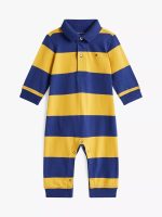 Babies' Stripe Polo Coverall-City Yellow