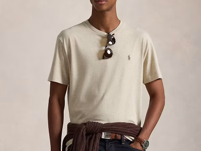 Jersey Crewneck T-Shirt - All Fits(Classic)- Dune Heather/Brown#440903