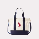 Big Pony Cotton Canvas Tote Boys/Girls-White/Newport Navy