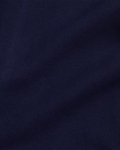 Cotton Mesh Peplum Polo Shirt Baby girl- Refined Navy - Image 3