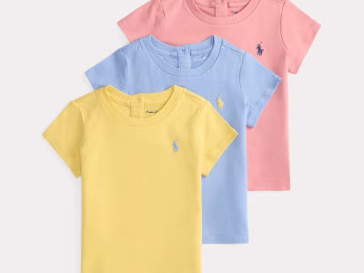 Cotton Jersey Crewneck Tee 3-Pack Baby Girl-Multi